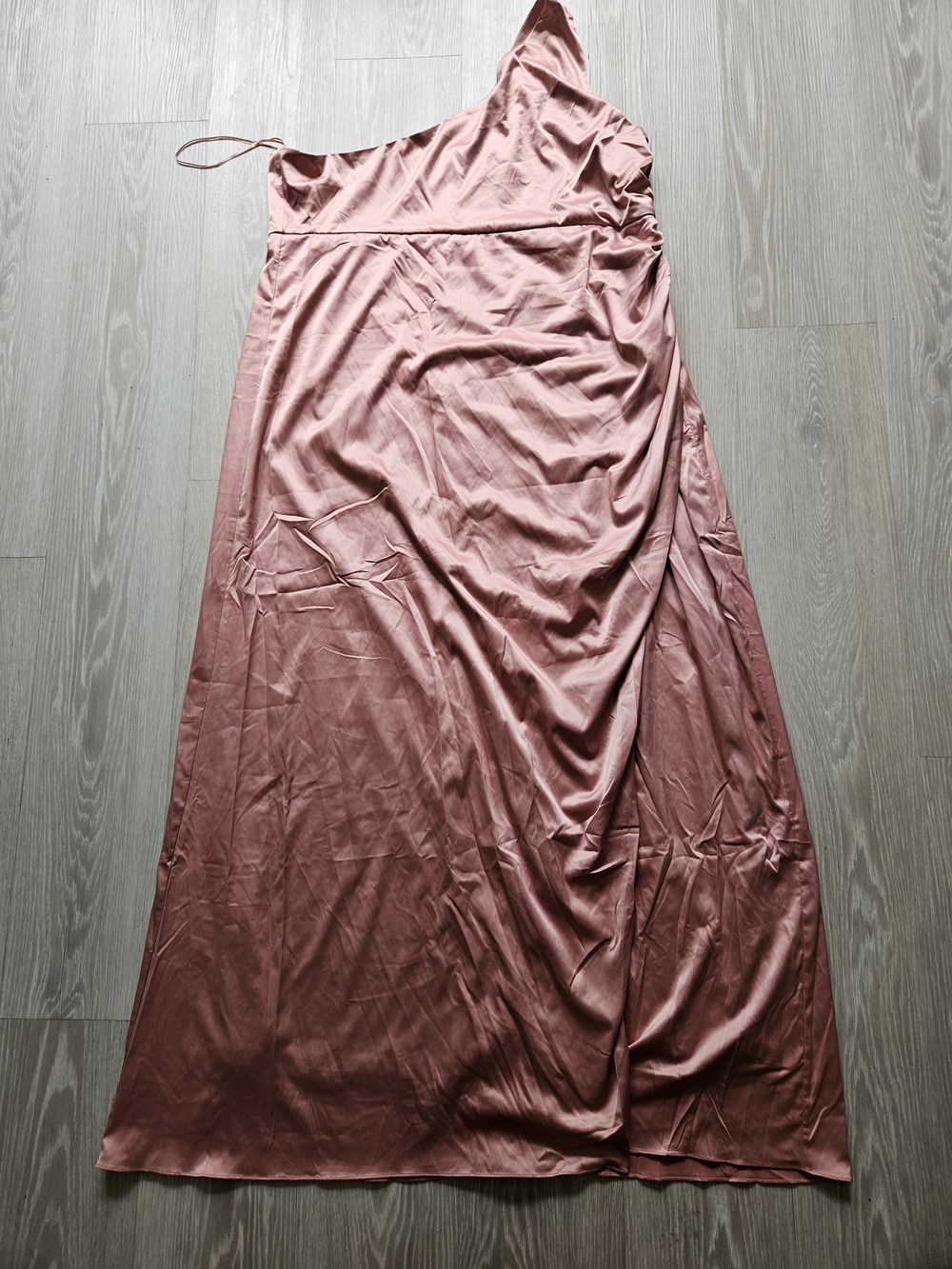 One-Shoulder Slip Dress in Dusty Rose